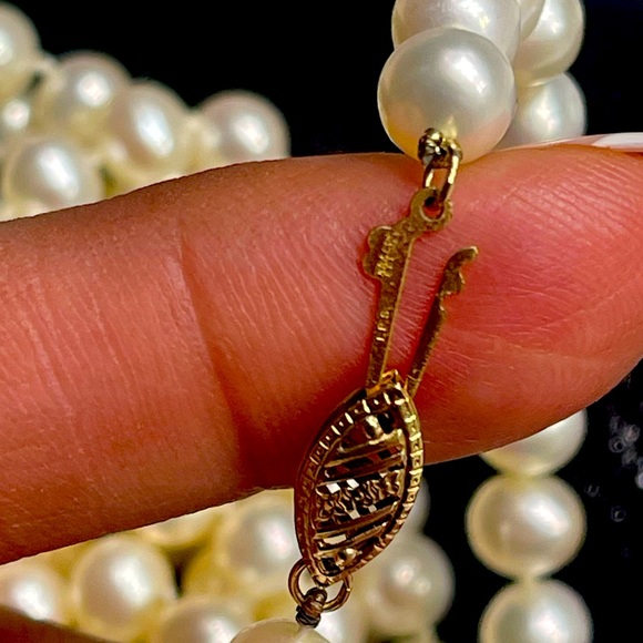 14k and pearls long necklace - Picture 1 of 5
